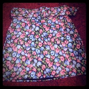 Zara floral skirt with belt